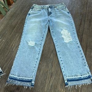 Cleo and Wolf high rise straight jeans